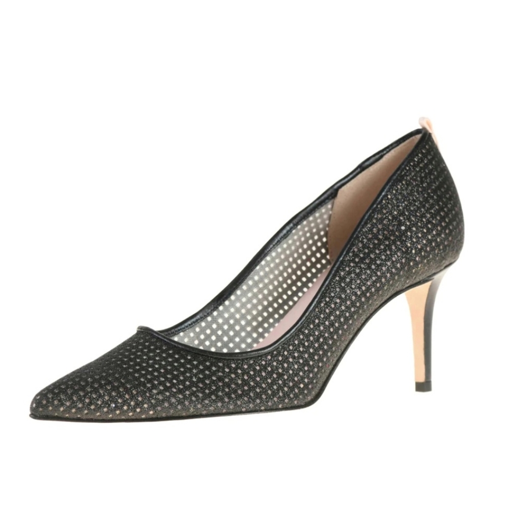 SJP by Sarah Jessica Parker | Shimmery Fishnet Fawn 70mm Pumps Size 39